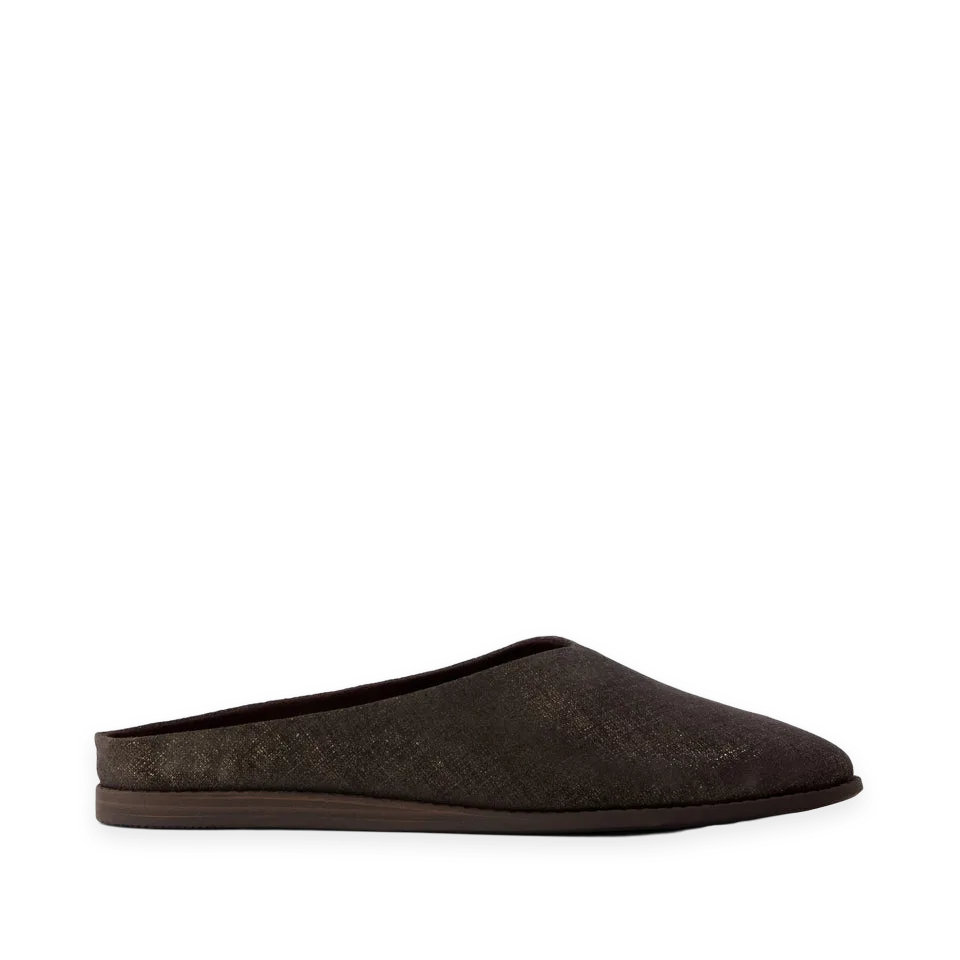 TOMS Womens Amelia Mule Chocolate Brown Metallic Suede