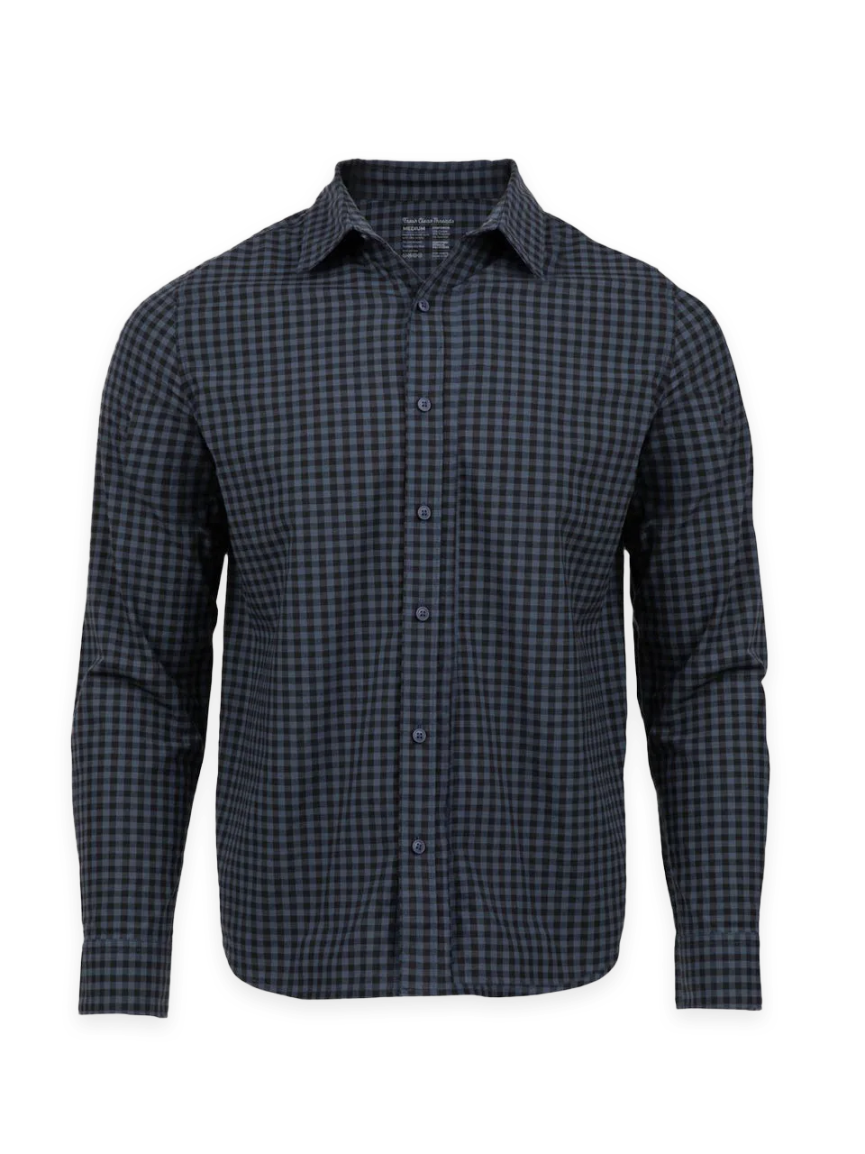 Fresh Clean Threads Black + Navy Gingham Long Sleeve Button Up