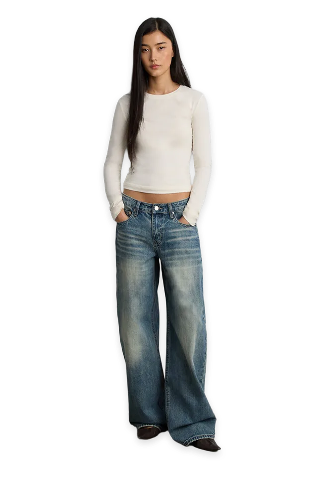 Oak + Fort FADED BARREL JEAN