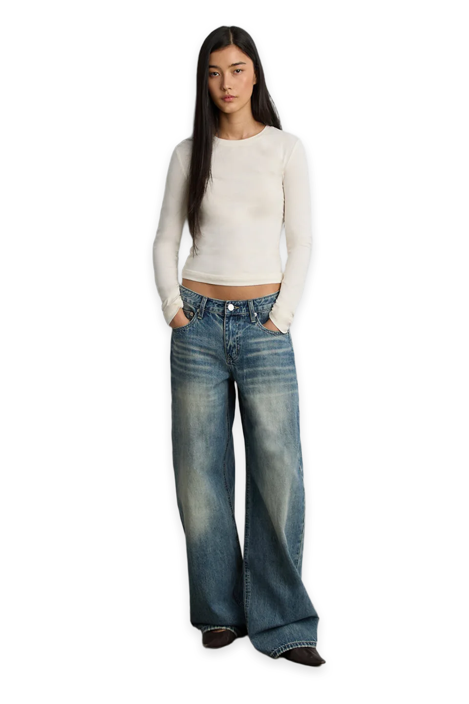 Oak + Fort FADED BARREL JEAN