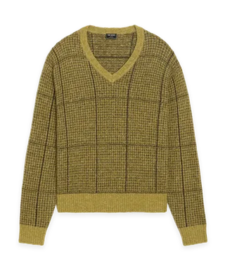 Todd Snyder Glen Plaid V-Neck Sweater