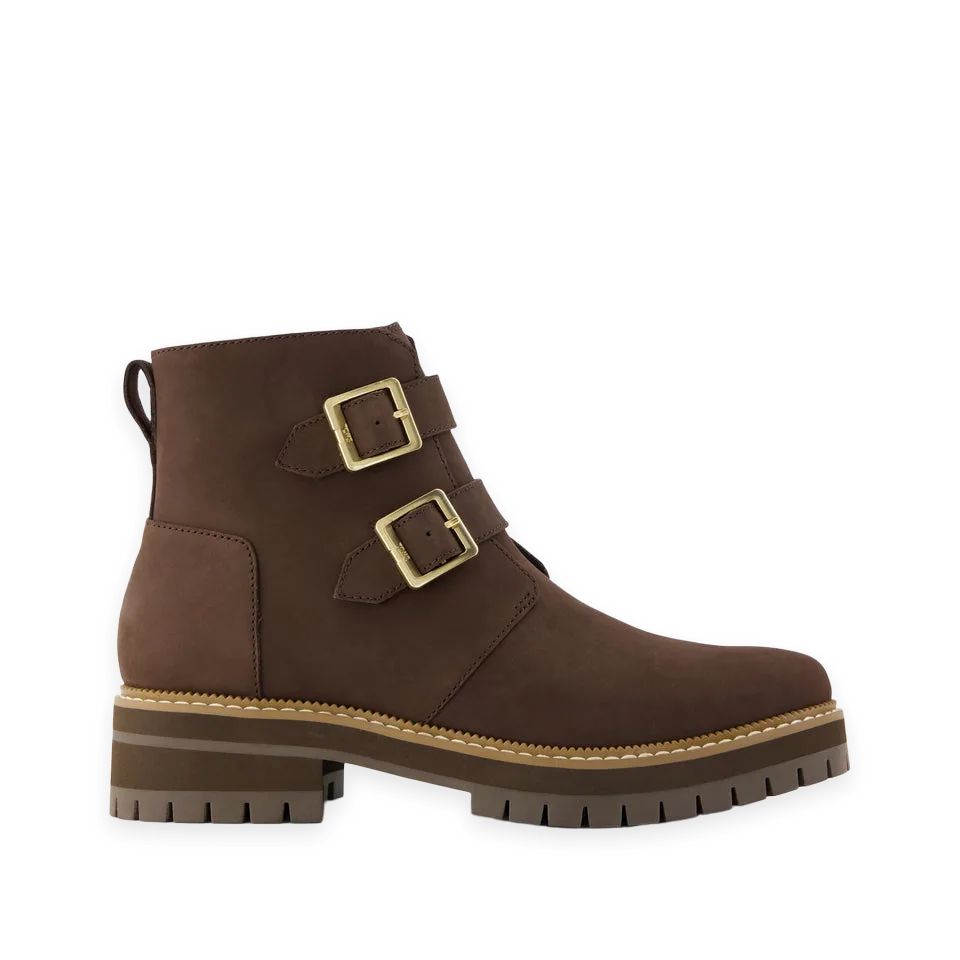 TOMS Womens Simone Ankle Boot Water Resistant Chocolate Brown Nubuck Leather