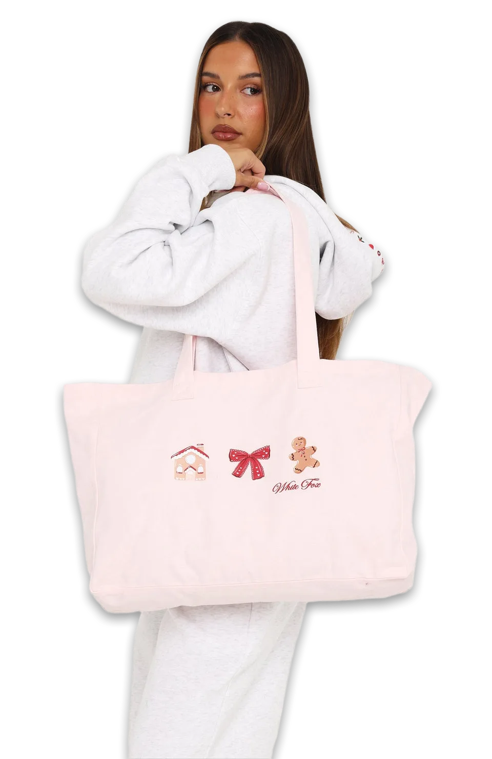 White Fox Merry & Bright Tote Bag Pink, photo 2