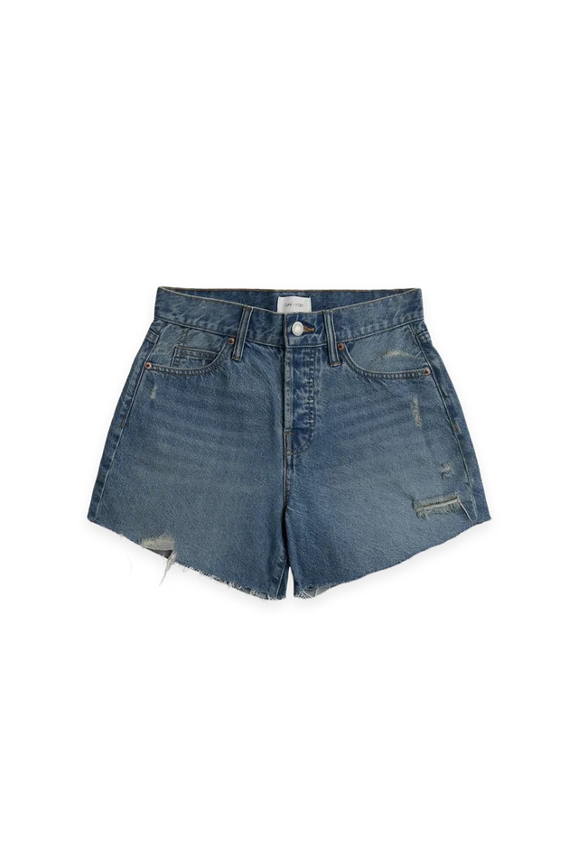 Oak + Fort MID-RISE JEAN SHORT WITH DISTRESSING