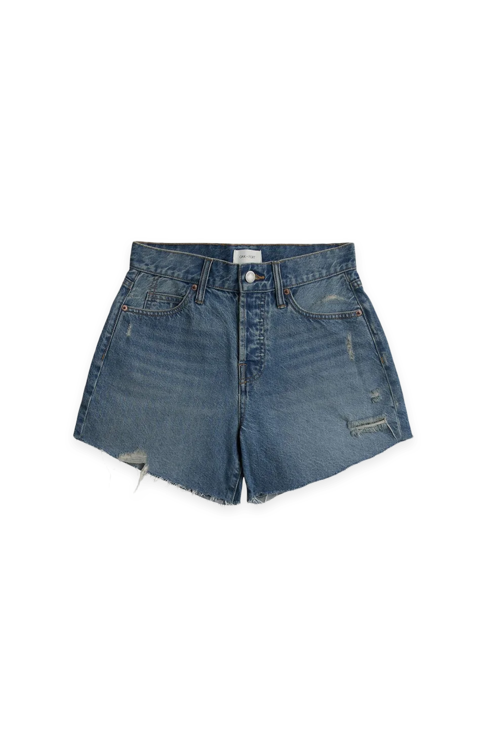 Oak + Fort MID-RISE JEAN SHORT WITH DISTRESSING