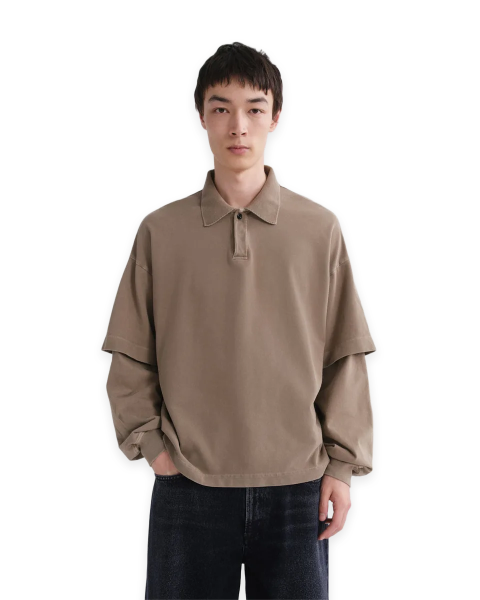 AGOLDE Curren Double Sleeve Polo