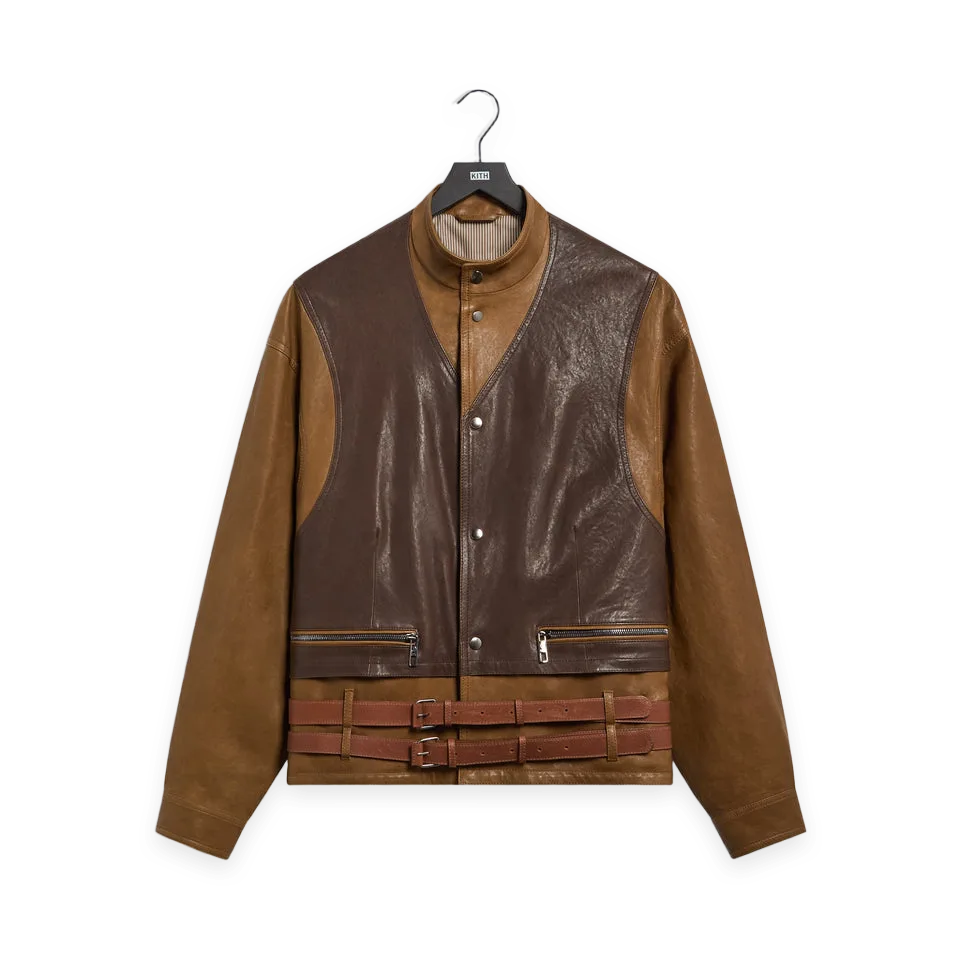 Kith Giorgio Armani & Kith Two-Tone Lamb Leather Utility Jacket · Ermine