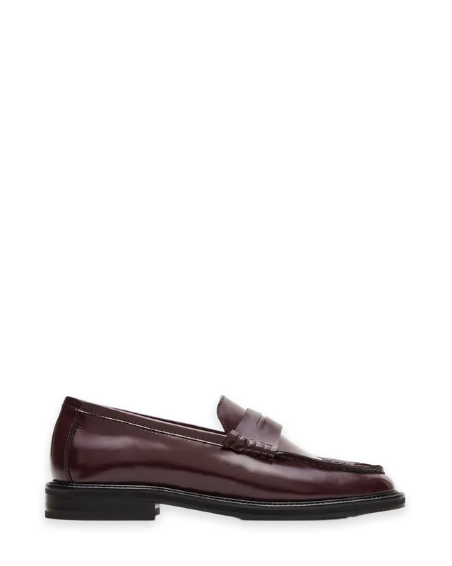 Steve Madden MADISON BURGUNDY BOX LEATHER