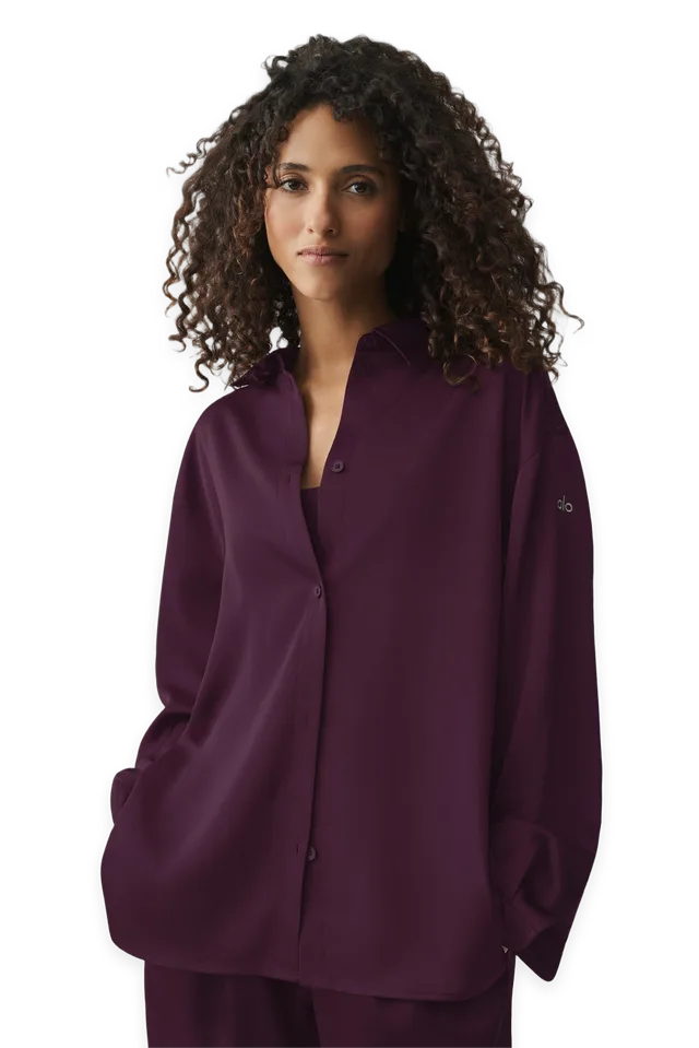 Alo Satin Smooth Talker Button Up
