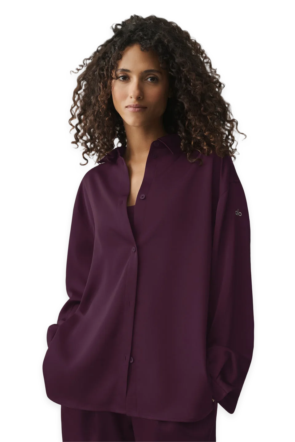 Alo Satin Smooth Talker Button Up, photo 2