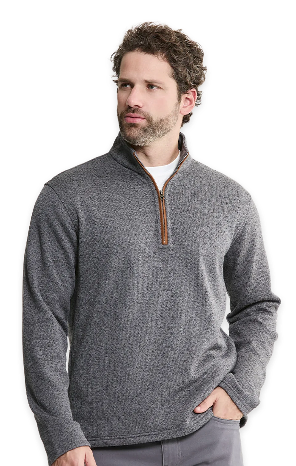 Jachs NY Stretch Sweater Fleece Quarter Zip Pullover