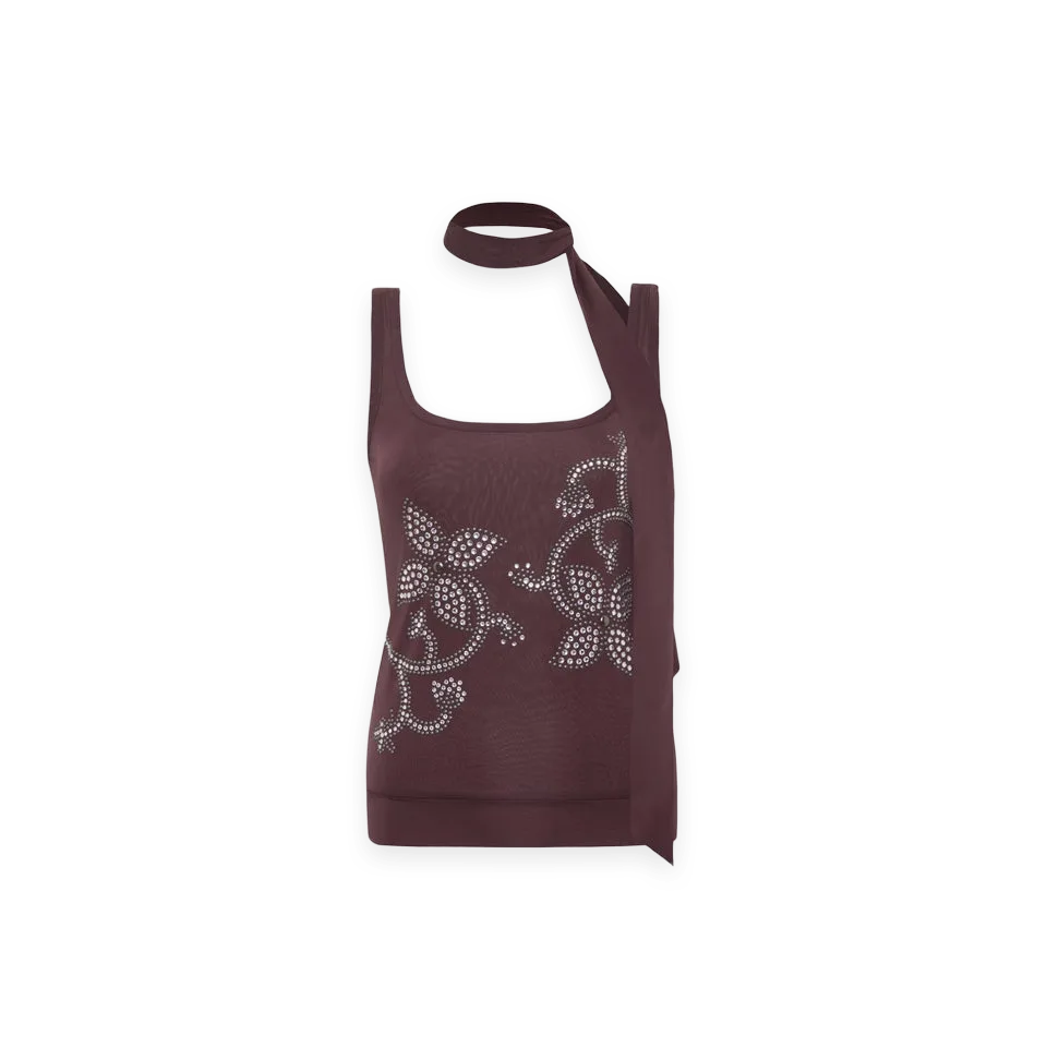 Siedres Siedres Nina Embellished Scarf Detailed Top