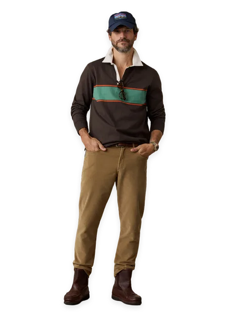 Faherty Long-Sleeve Rugby Polo
