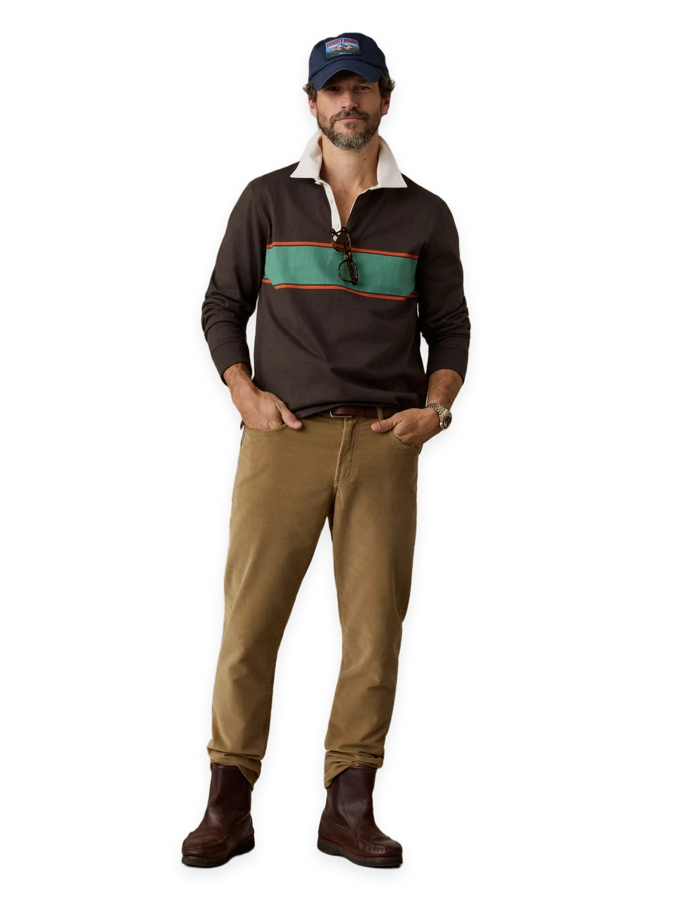 Faherty Long-Sleeve Rugby Polo