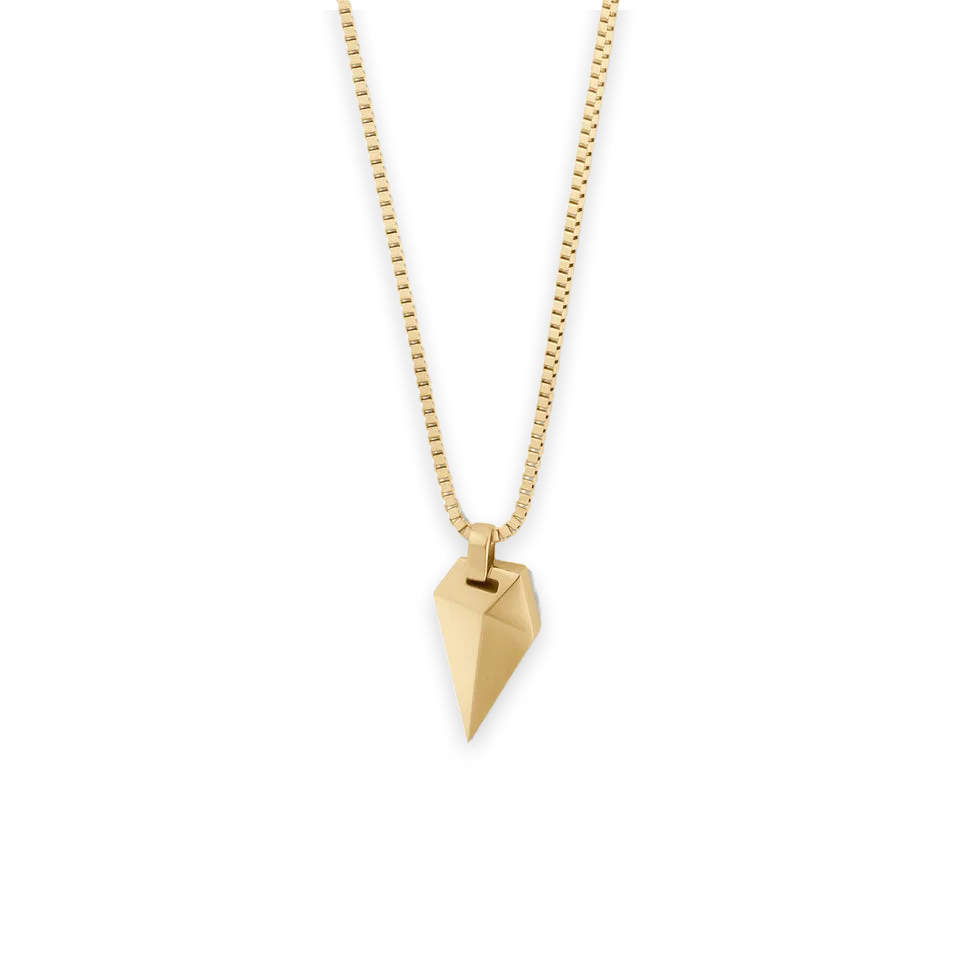 MVMT Sculpted Shark Tooth Pendant Necklace Gold