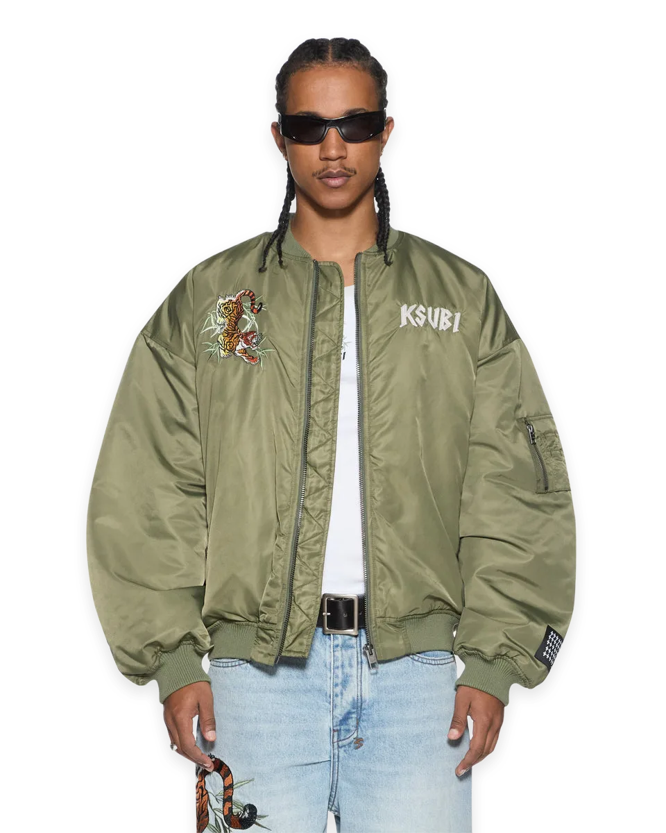 Ksubi STAY UP 4EVA BOMBER JACKET KHAKI