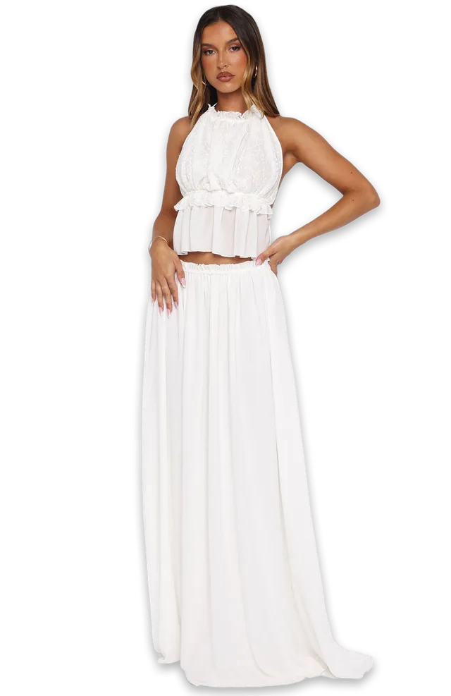 White Fox Pure Magic Maxi Skirt White