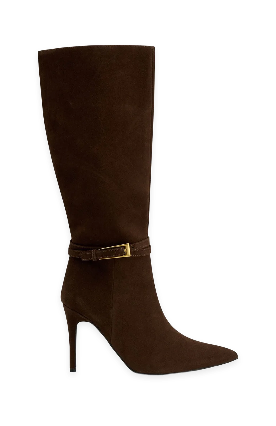 White Fox Selin Knee High Boots Chocolate Faux Suede, photo 2