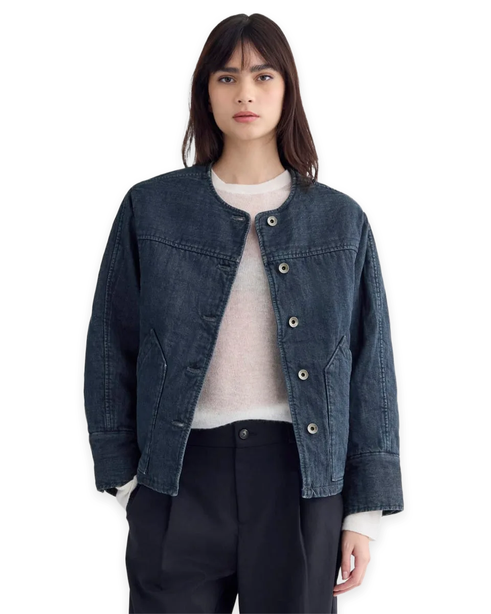 Everlane Denim Quilted Barrel Jacket
