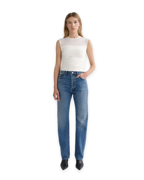 AGOLDE 90's Pinch Waist High Rise Straight Long (Weightless)