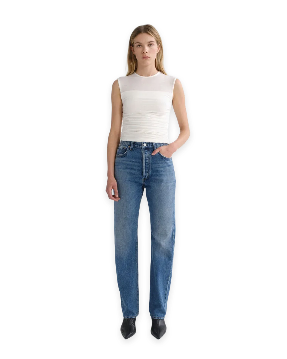 AGOLDE 90's Pinch Waist High Rise Straight Long (Weightless)