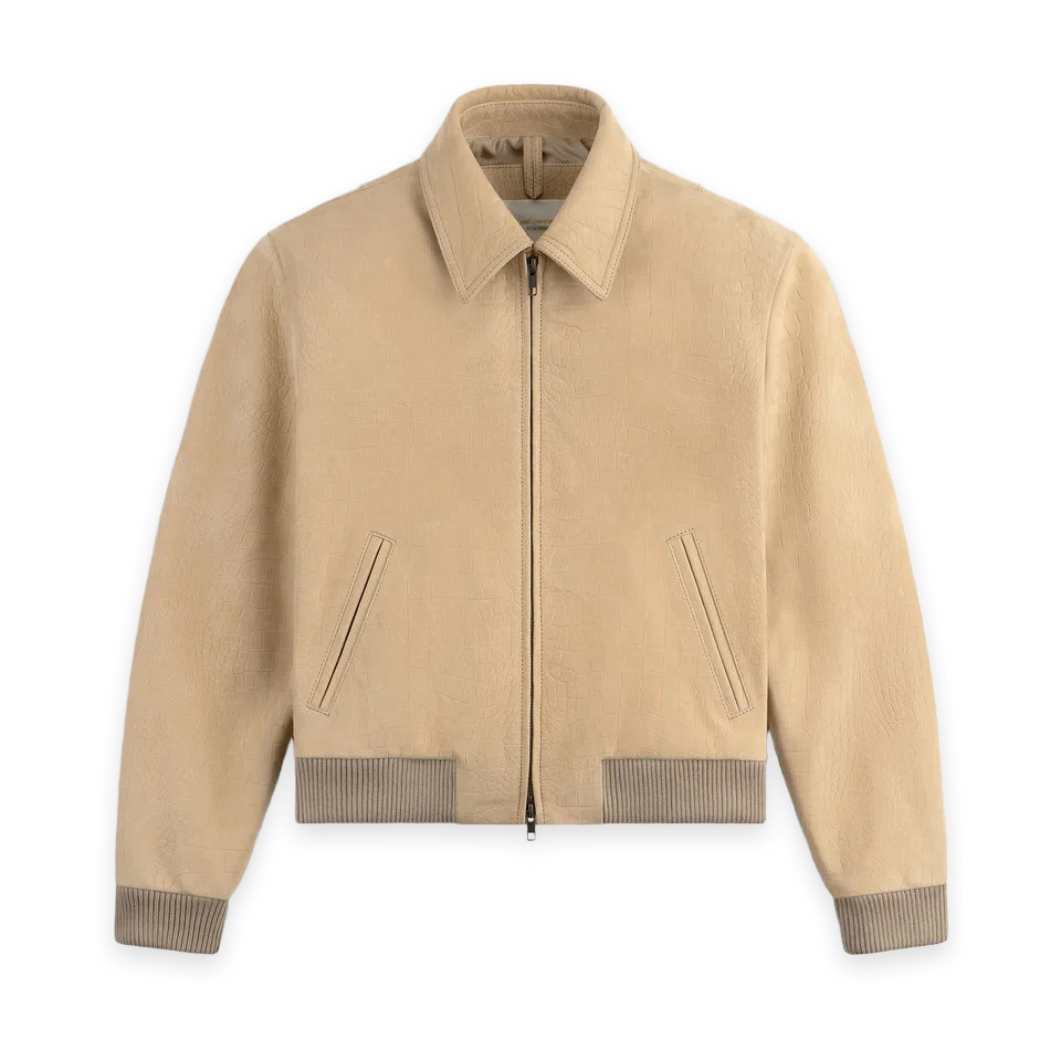 Aimé Leon Dore Croc-Embossed Nubuck Bomber Jacket