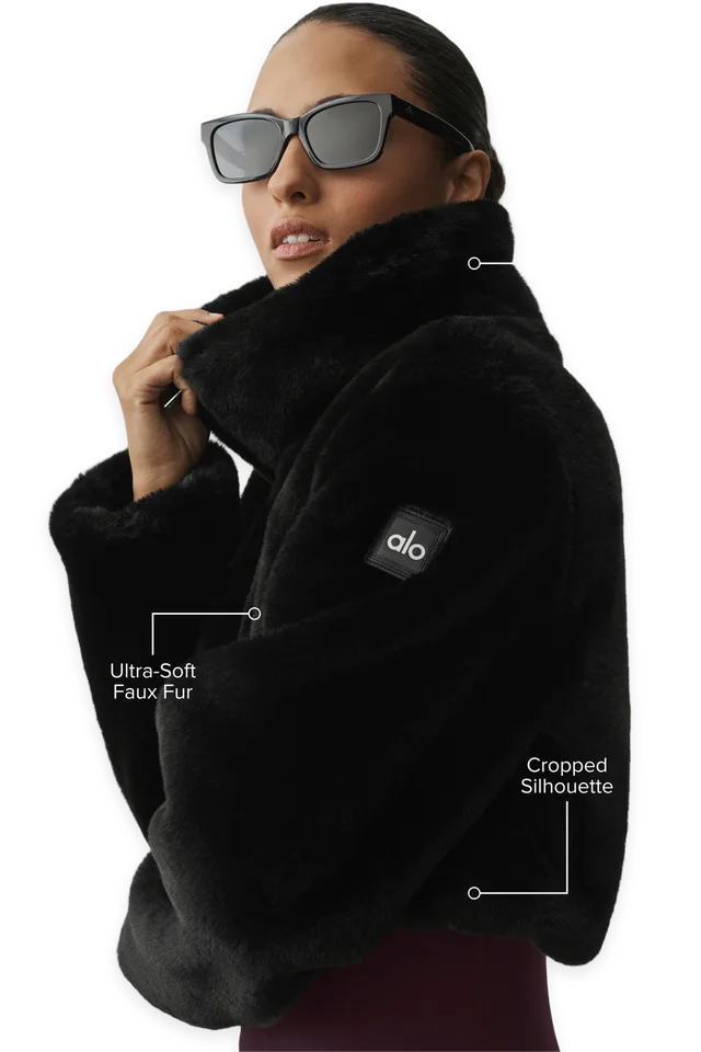 Alo Faux Fur Cropped Amore Jacket