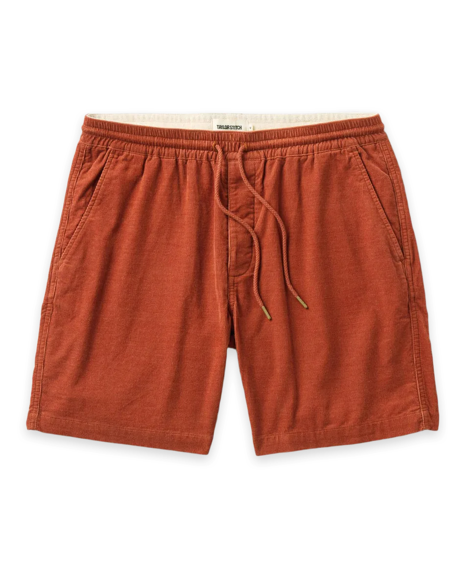 Taylor Stitch The Apres Short in Heather Chili Pincord