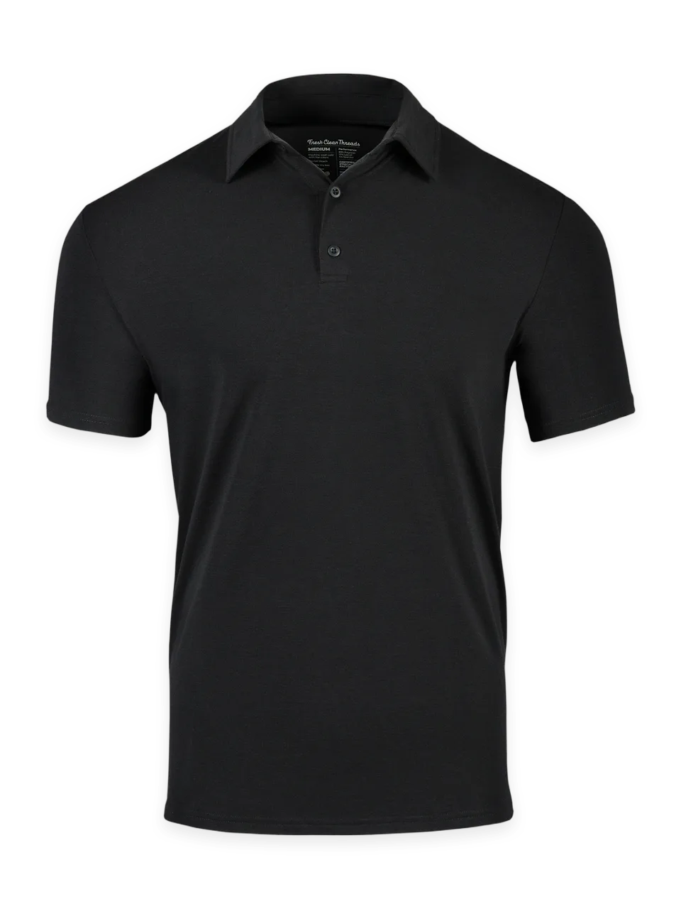 Fresh Clean Threads Black Performance Cool Polo