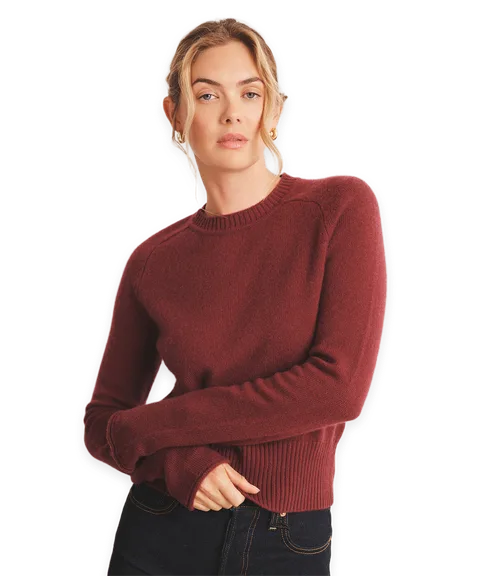 Naadam Saddle Cashmere Crewneck Sweater