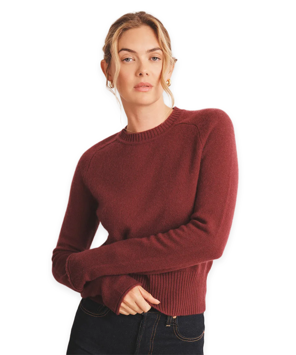 Naadam Saddle Cashmere Crewneck Sweater