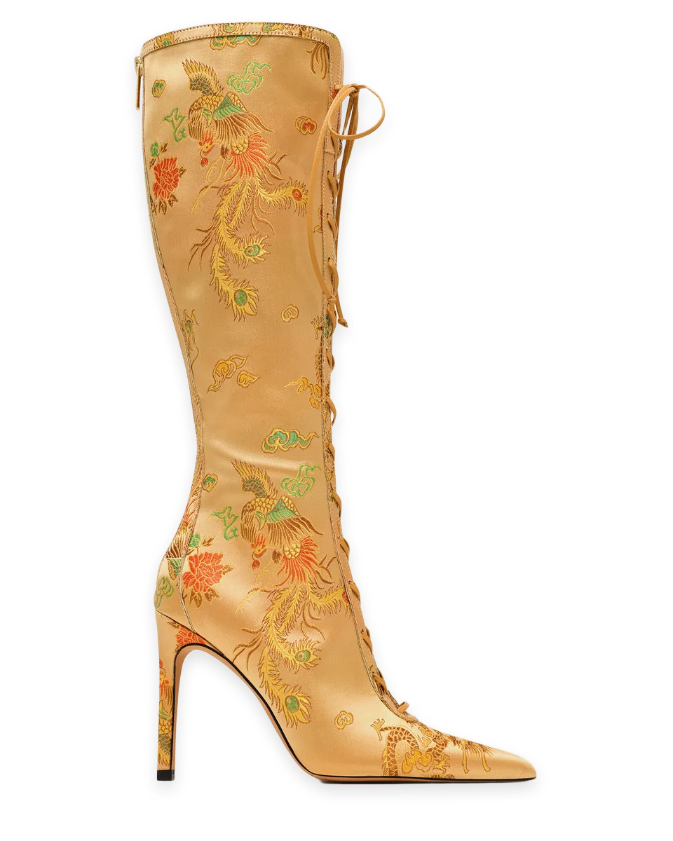 Steve Madden MAXINE CHAMPAGNE OLIVE BROCADE