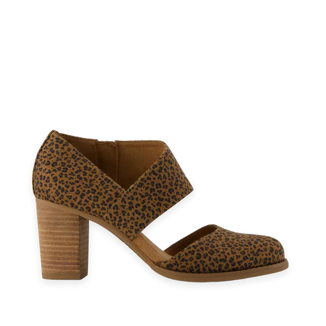 TOMS Womens Milan Nova Heel Toffee Leopard Print