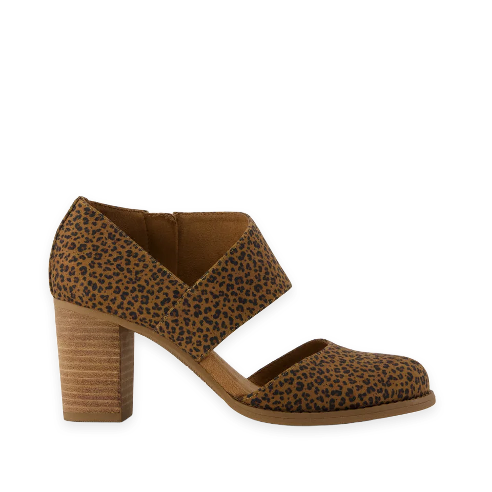 TOMS Womens Milan Nova Heel Toffee Leopard Print