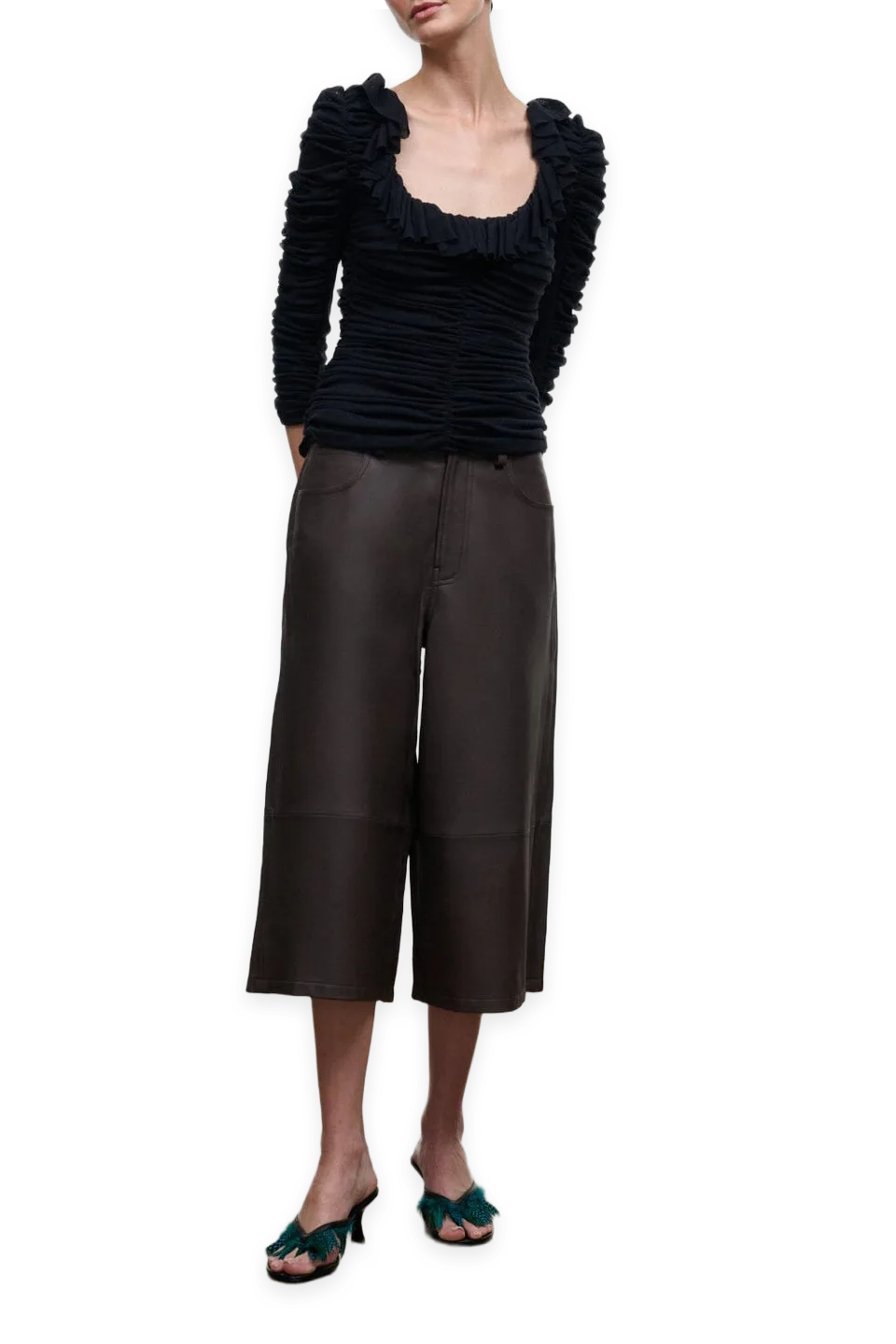 Staud Hunter Leather Culotte · Earth