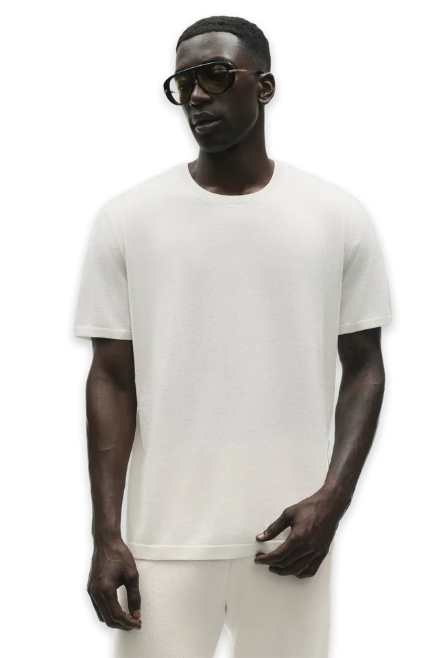 Alo Cashmere Blend Ever Soft Short Sleeve Crew