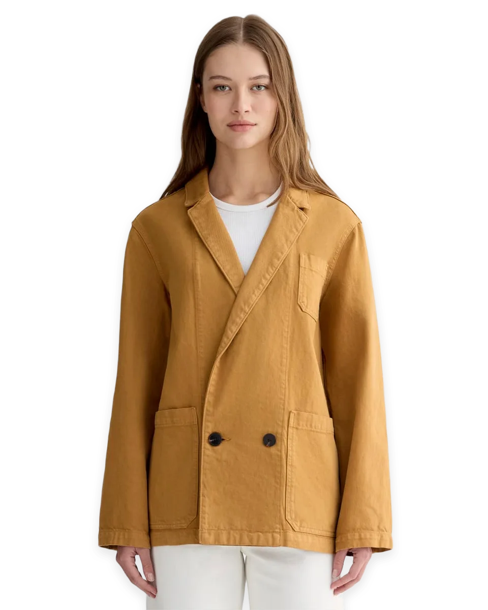 Everlane The Denim Chore Blazer · Garment-Dyed Neutral