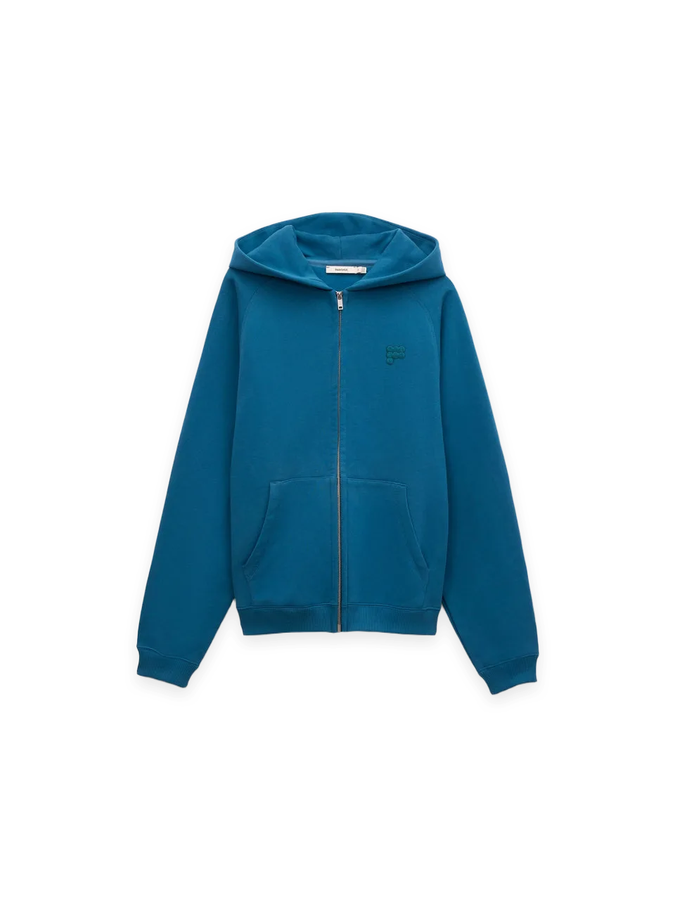 Pangaia Mens Heavyweight Logo Zip Up Hoodie—Crimson Echo