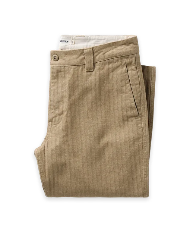 Taylor Stitch The Emlen Pant in Khaki Herringbone