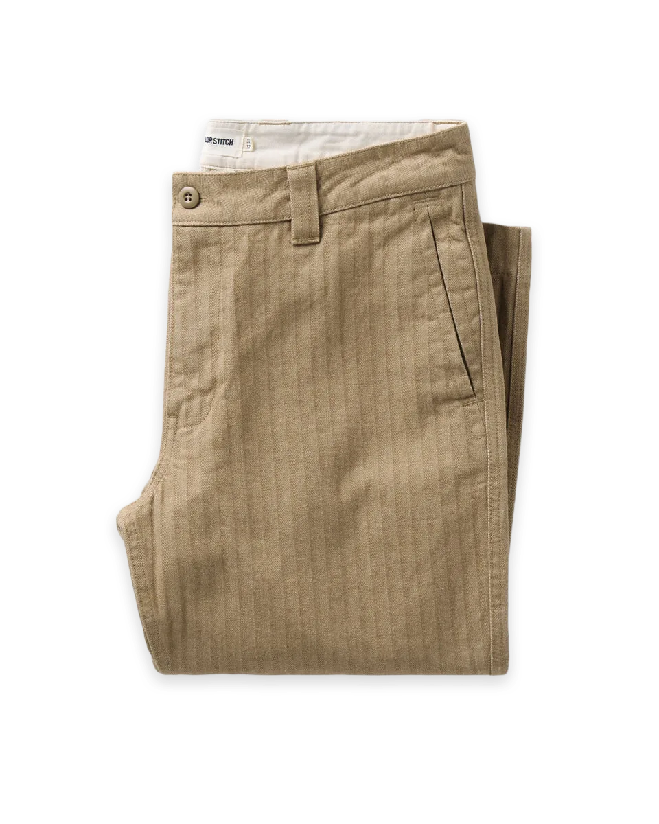 Taylor Stitch The Emlen Pant in Khaki Herringbone