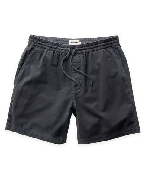 Taylor Stitch The Apres Short in Organic Faded Black Foundation Twill