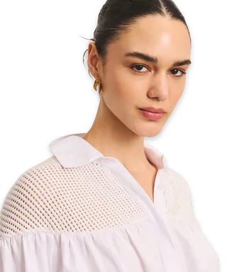 Naadam Cotton Cashmere Mixed Media Tunic