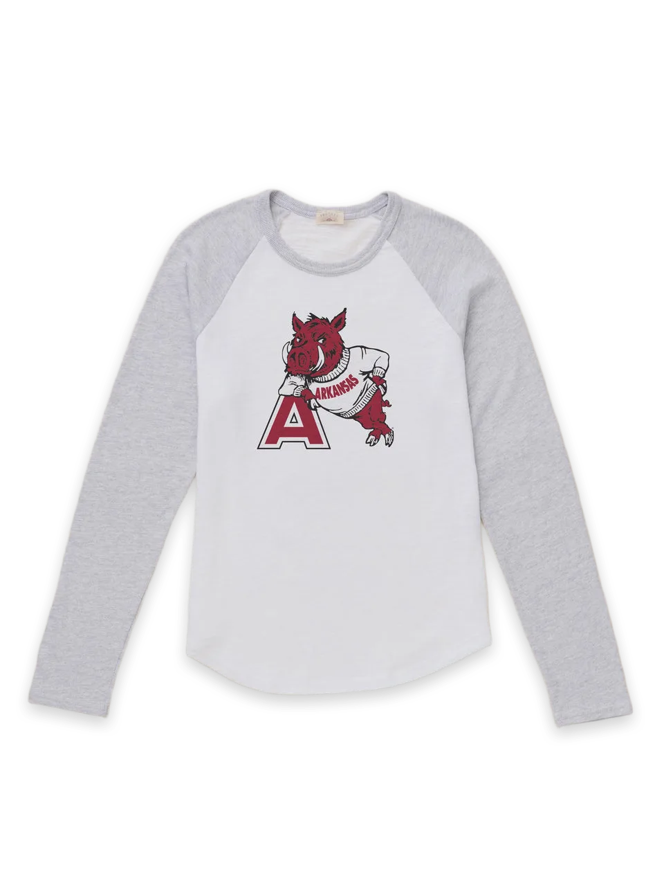 Faherty University of Arkansas Sunwashed Organic Raglan Long-Sleeve