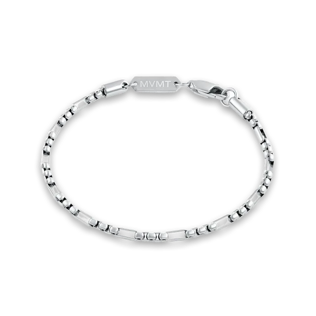 MVMT Figaro Box Chain Bracelet Silver