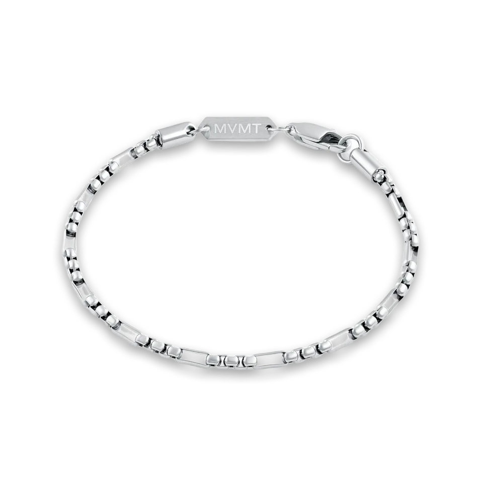 MVMT Figaro Box Chain Bracelet Silver