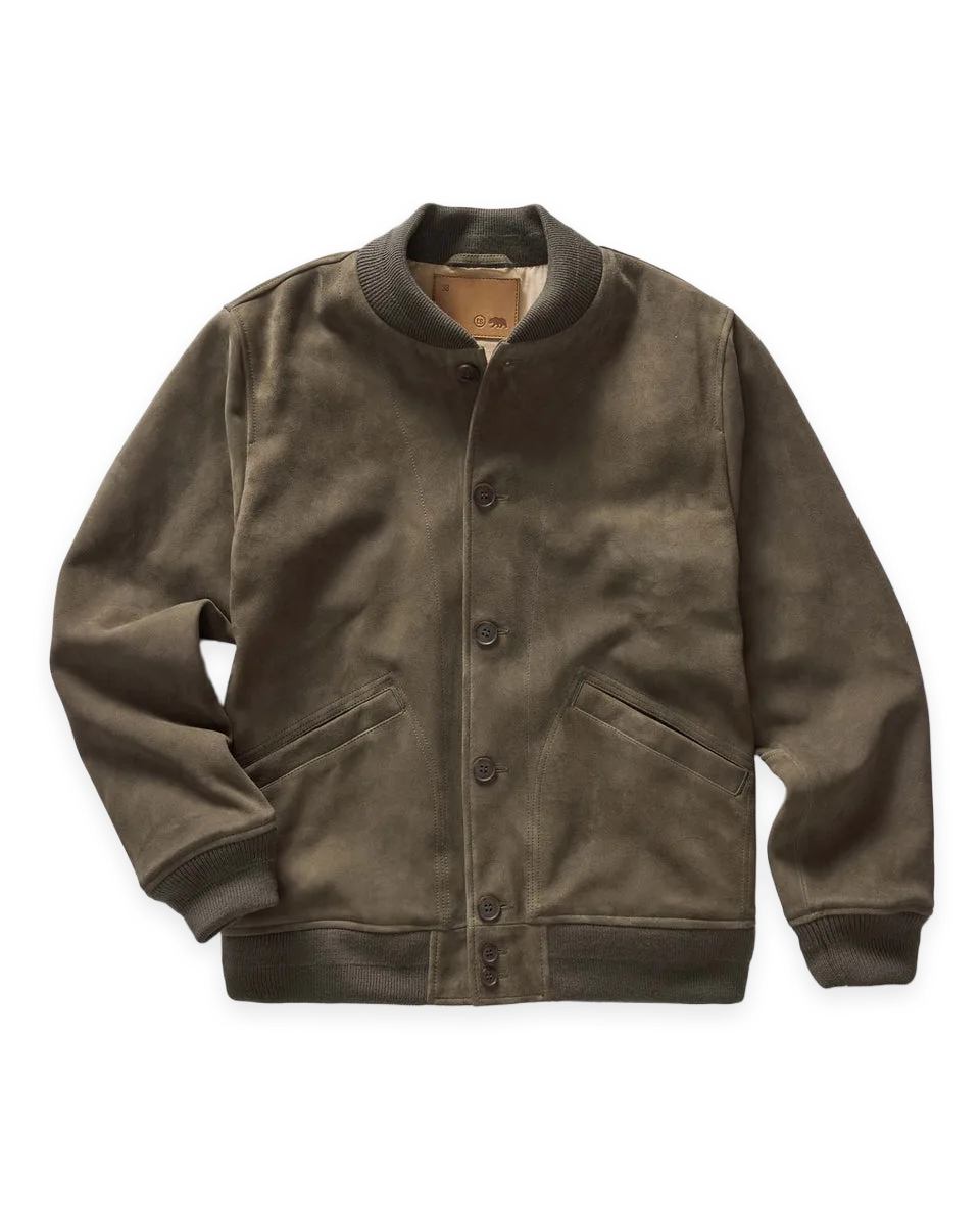 Taylor Stitch The Bomber Jacket in Army Suede