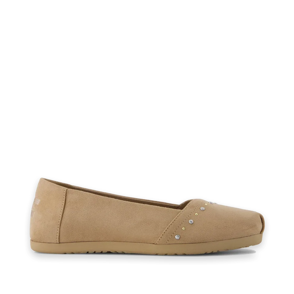 TOMS Womens Alpargata Ballet Flat Taupe Microsuede