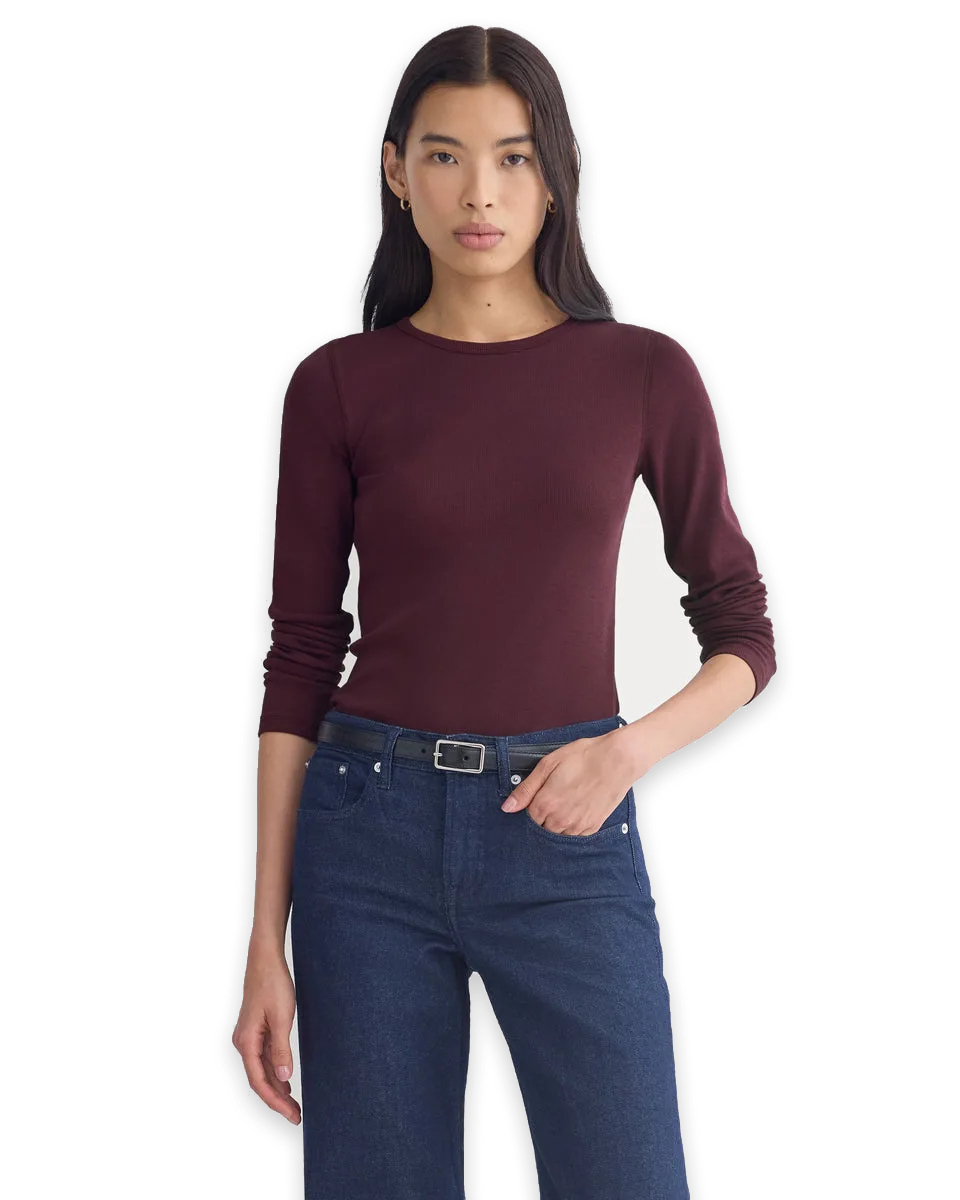 Everlane The Luxe Rib Long-Sleeve Crew